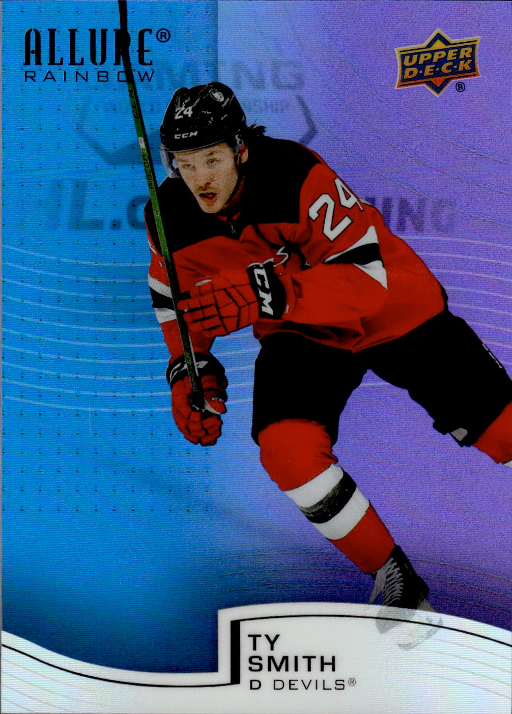 2021-22 Upper Deck Allure Hockey Rainbow Blue Purple /199 #R-61 Ty Smith - New Jersey Devils