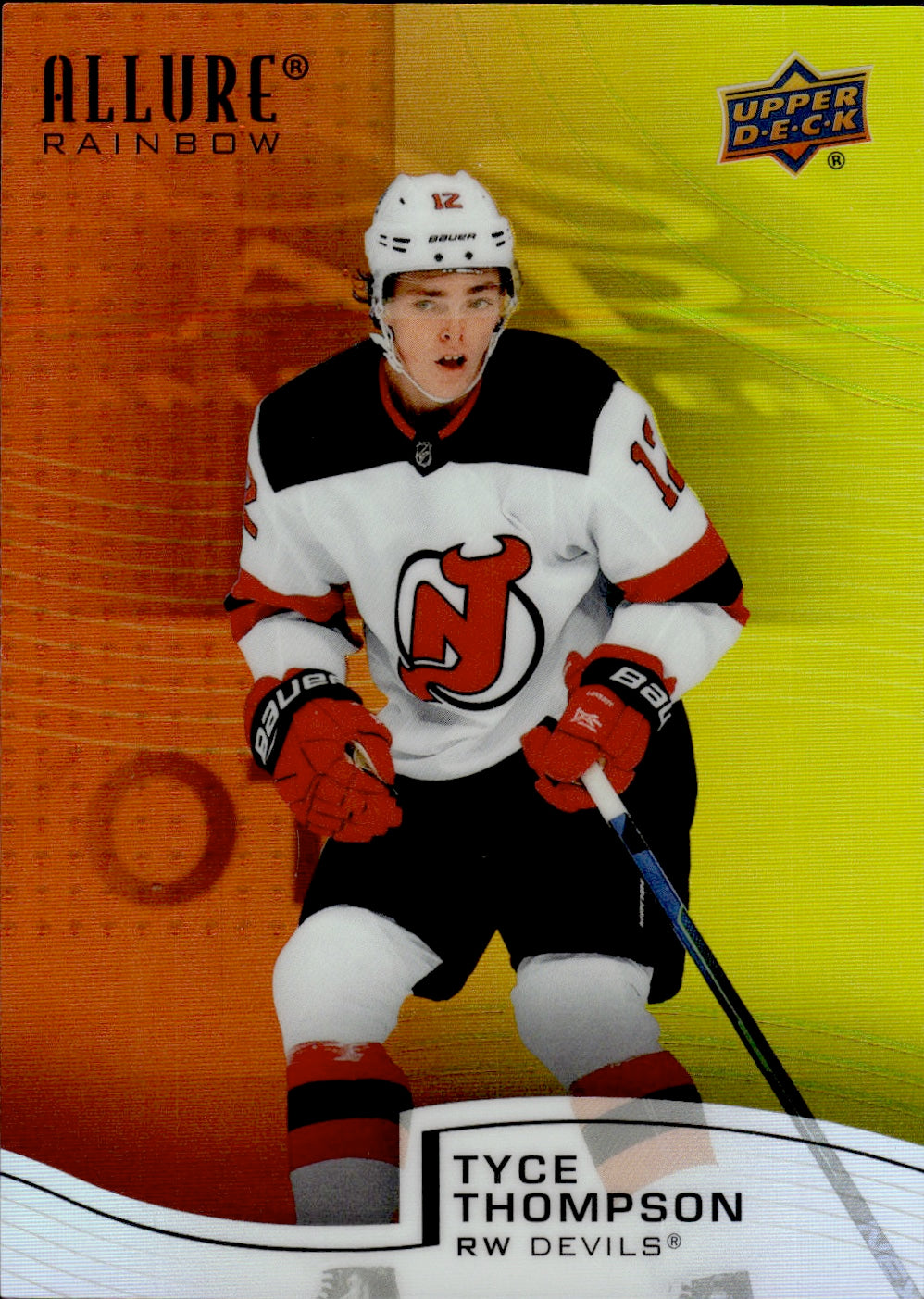 2021-22 Upper Deck Allure Hockey Rainbow Orange/yellow #R-13 Tyce Thompson - New Jersey Devils