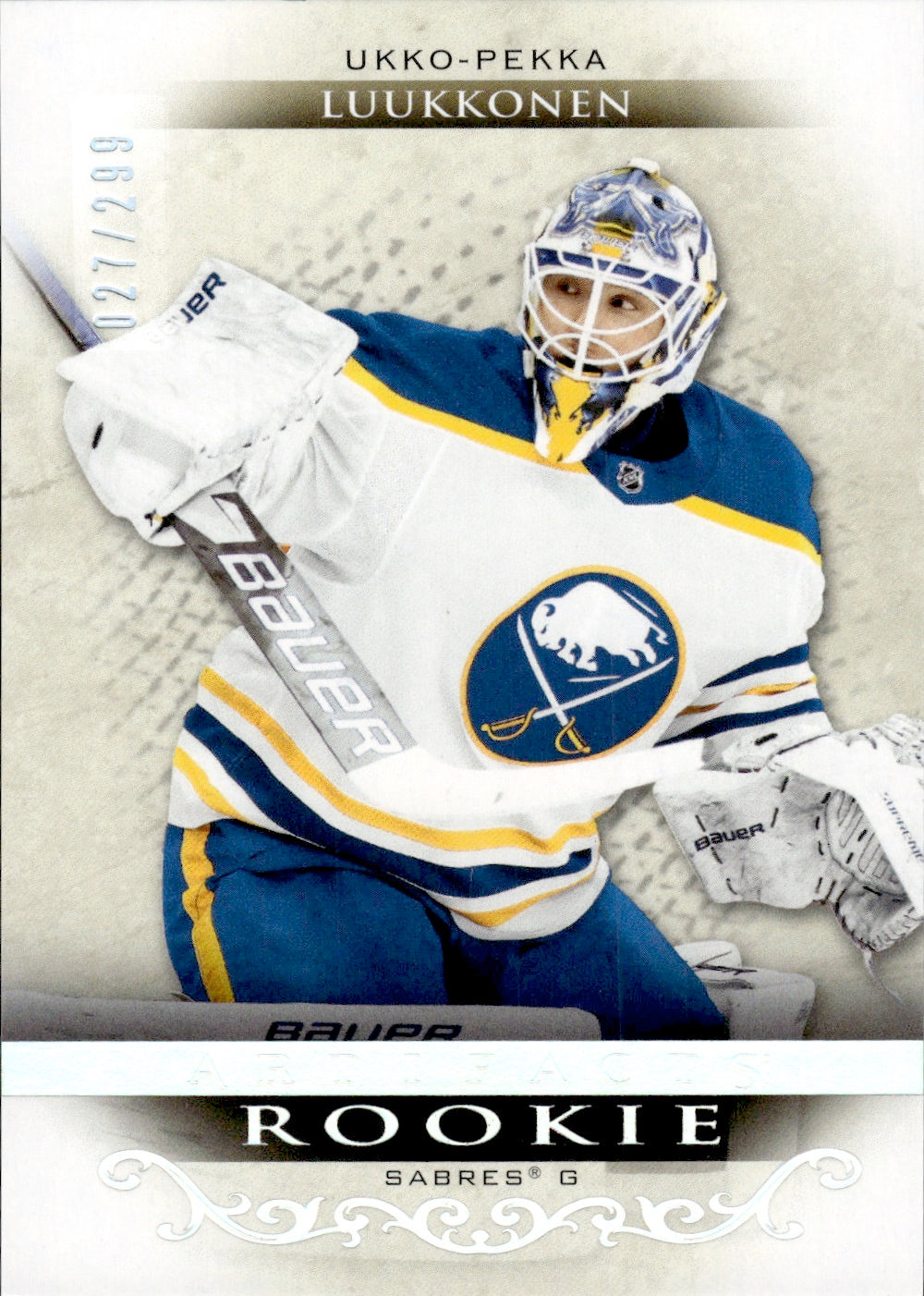 2021-22 Upper Deck Artifacts Hockey Rookie /299 #173 Ukko-Pekka Luukkonen - Buffalo Sabres