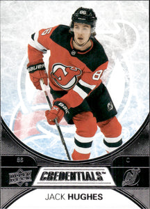 2021-22 Upper Deck Credentials Hockey Base #40 Jack Hughes - New Jersey Devils