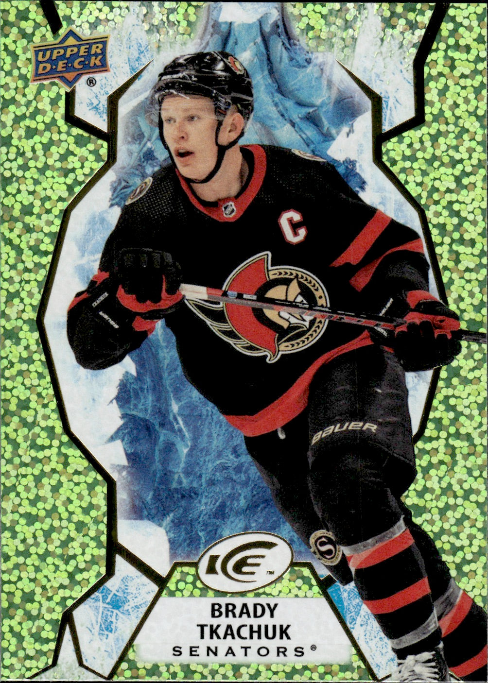 2021-22 Upper Deck Ice Hockey Green Base #99 Brady Tkachuk - Ottawa Senators