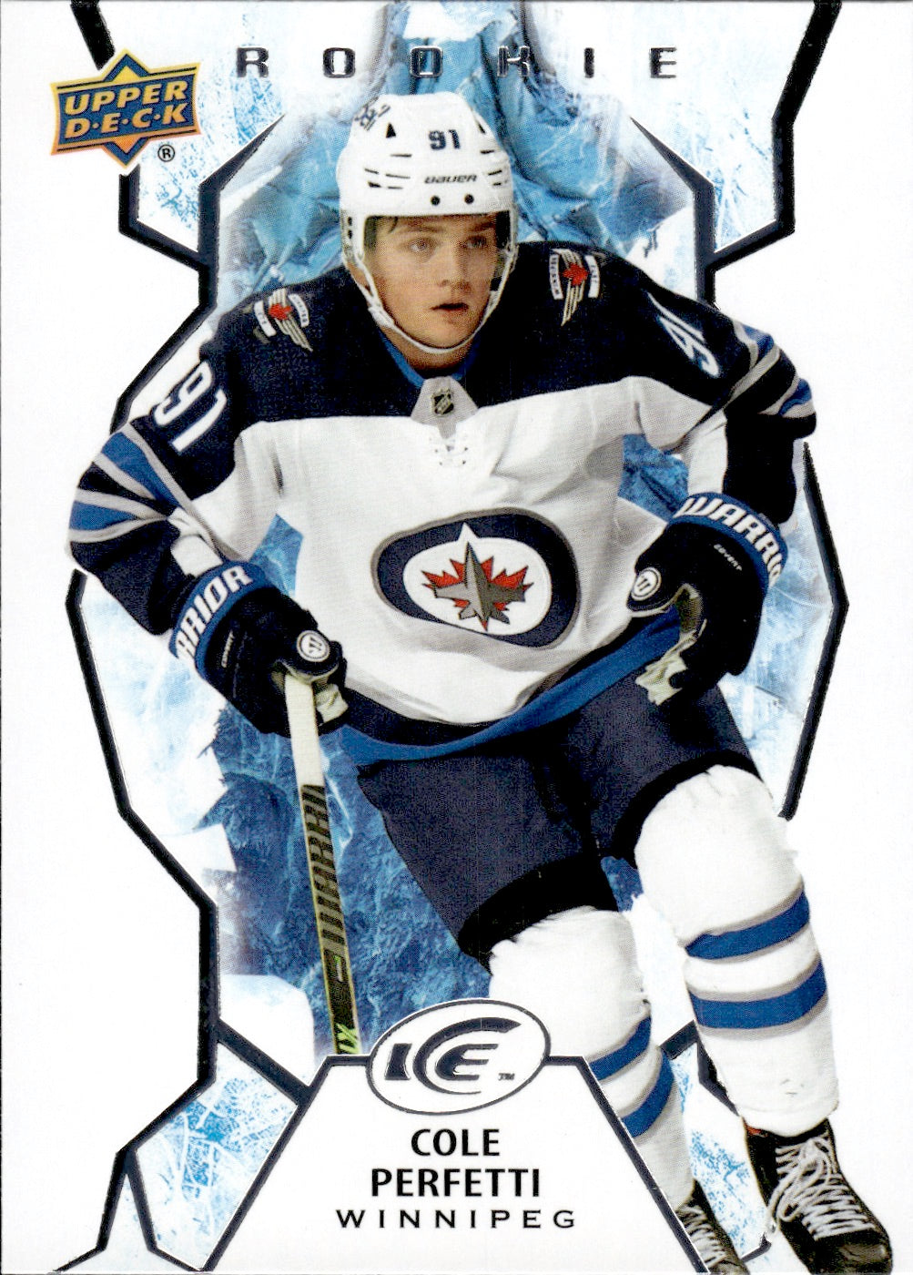 2021-22 Upper Deck Ice Hockey Base Rookies #104 Cole Perfetti - Winnipeg Jets