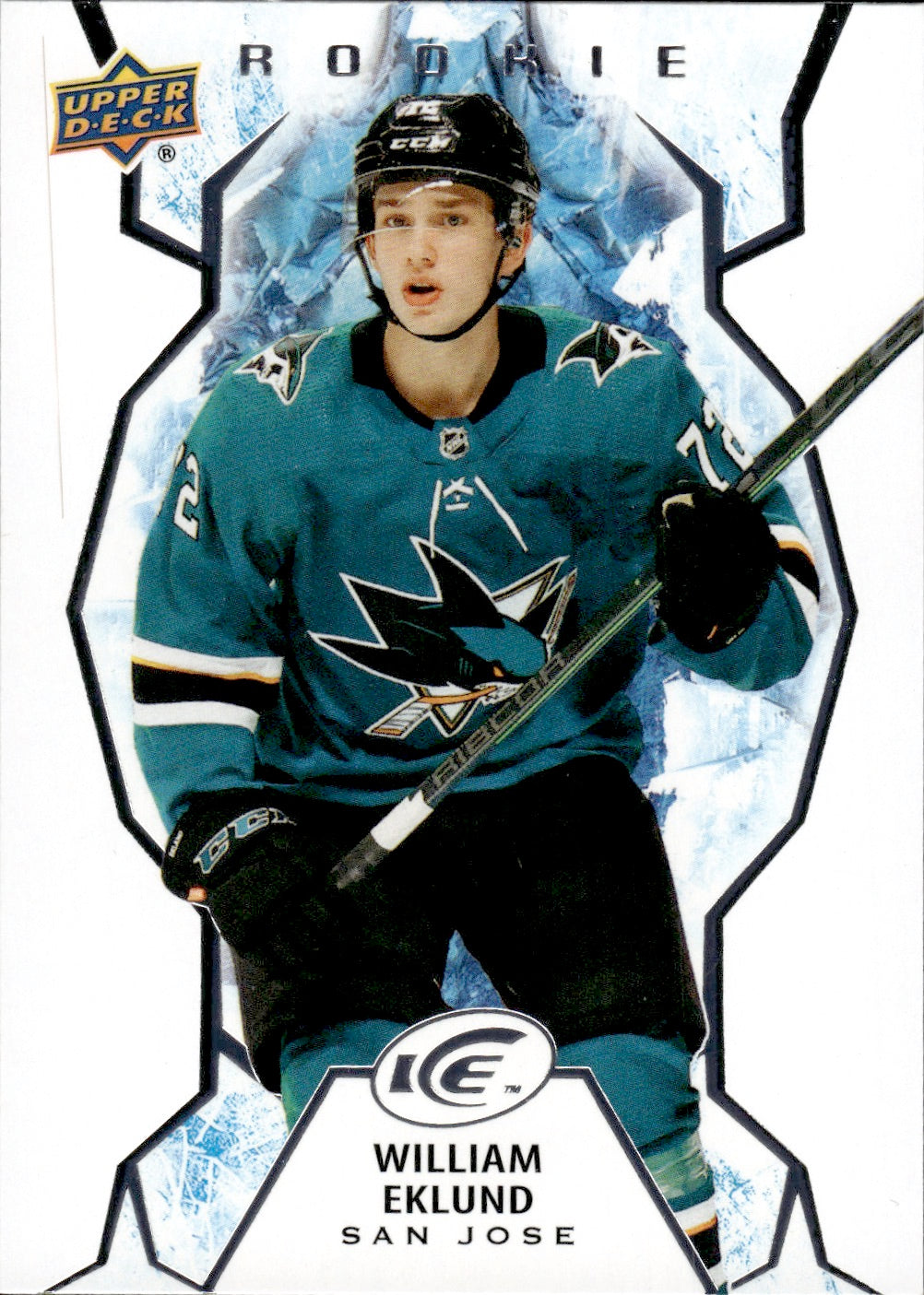 2021-22 Upper Deck Ice Hockey Base Rookies #116 William Eklund - San Jose Sharks