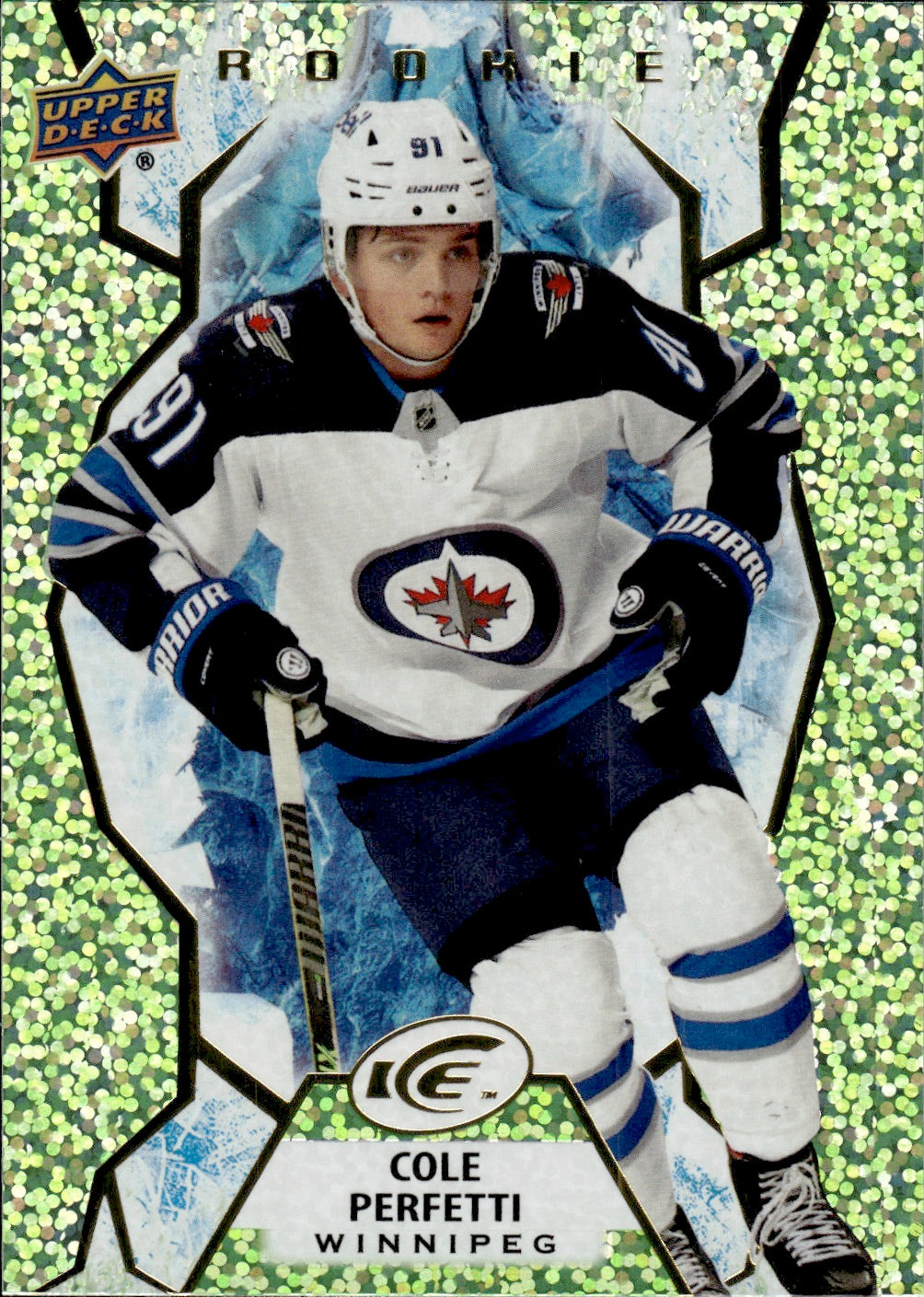 2021-22 Upper Deck Ice Hockey Green Rookie #104 Cole Perfetti - Winnipeg Jets