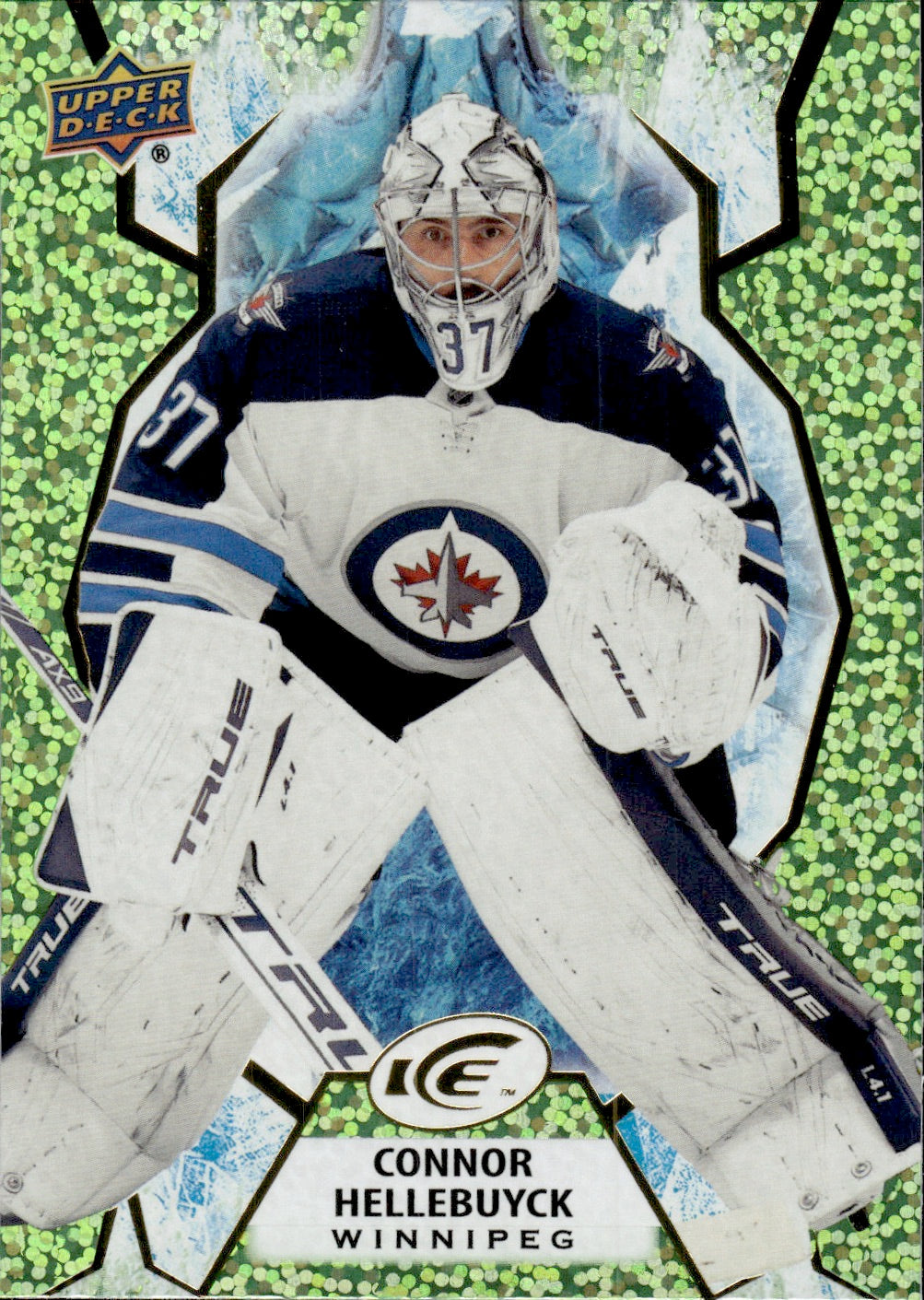 2021-22 Upper Deck Ice Hockey Green #53 Connor Hellebuyck - Winnipeg Jets