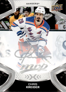 2021-22 Upper Deck MVP Hockey Base Silver Script #20 Chris Krieder - New York Rangers