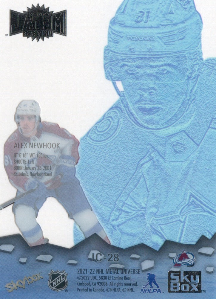 2021-22 Upper Deck Metal Universe Hockey - Ice Carvings #IC-28 Alex Newhook - Colorado Avalanche