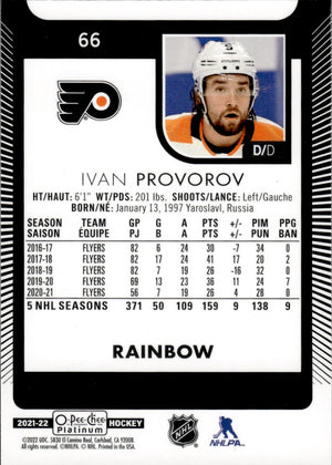 2021-22 Upper Deck O-Pee-Chee Platinum Hockey - Base - Rainbow #66 Ivan Provorov - Philadelphia Flyers