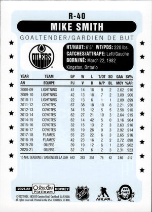 2021-22 Upper Deck O-Pee-Chee Platinum Hockey - Retro #R-40 Mike Smith - Edmonton Oilers