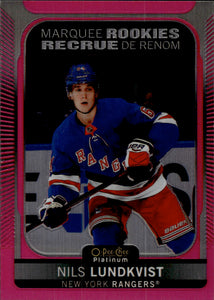 2021-22 Upper Deck O-Pee-Chee Platinum Hockey Marquee Rookie Matte Pink #266 Nils Lundkvist - New York Rangers