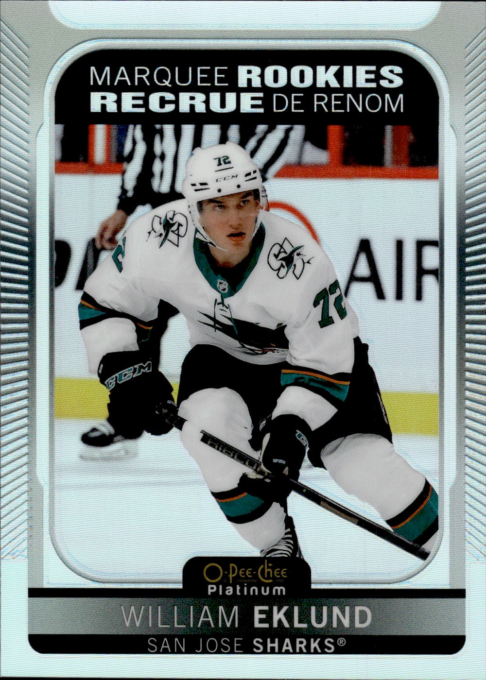 2021-22 Upper Deck O-Pee-Chee Platinum Hockey Marquee Rookie Rainbow #298 William Eklund - San Jose Sharks