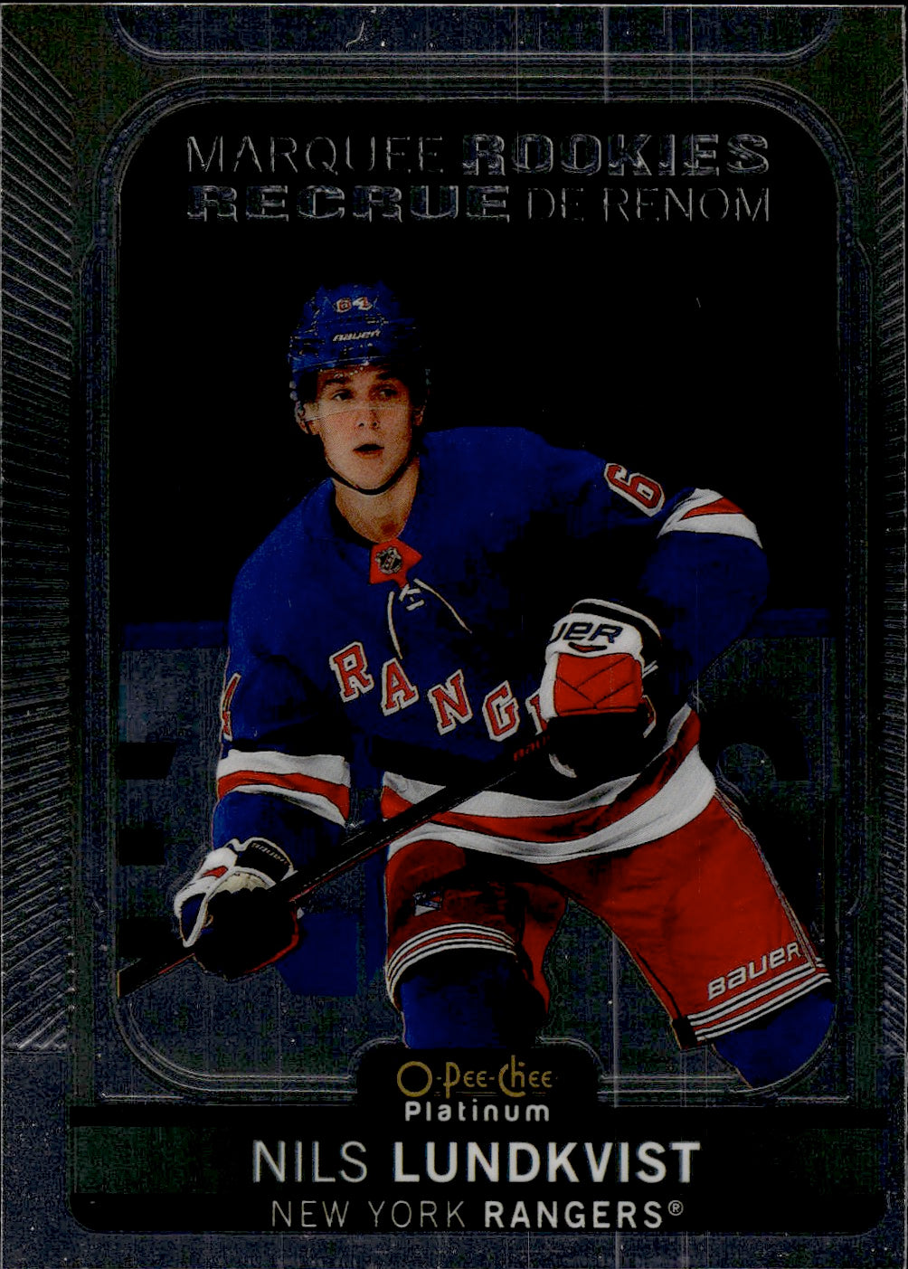 2021-22 Upper Deck O-Pee-Chee Platinum Hockey Marquee Rookie #266 Nils Lundkvist - New York Rangers