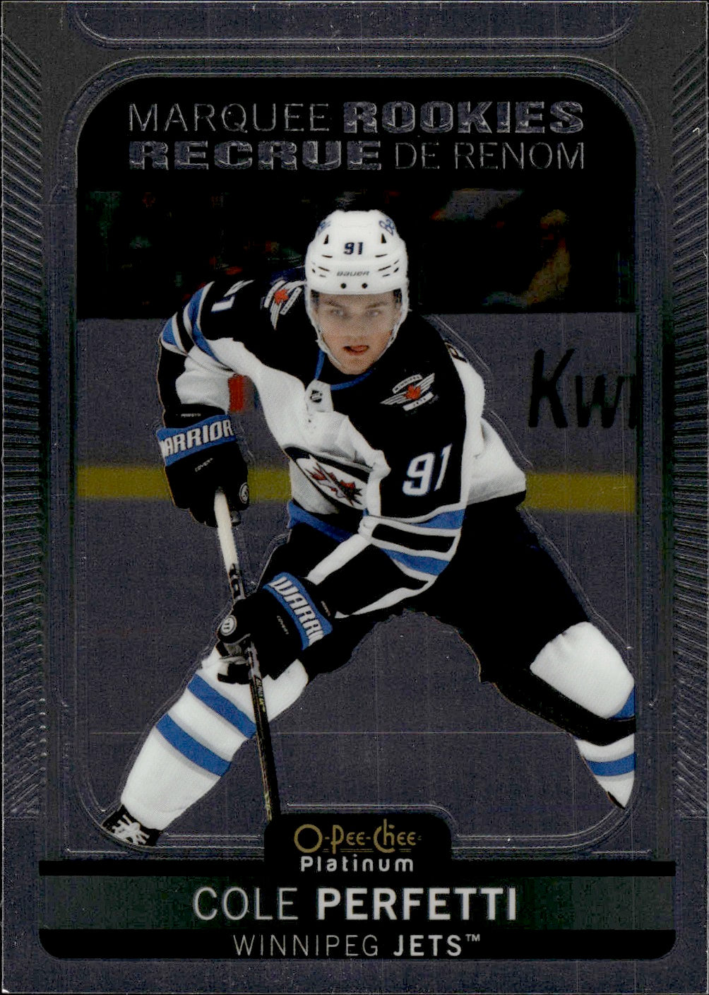 2021-22 Upper Deck O-Pee-Chee Platinum Hockey Marquee Rookie #290 Cole Perfetti - Winnipeg Jets - Back