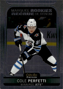 2021-22 Upper Deck O-Pee-Chee Platinum Hockey Marquee Rookie #290 Cole Perfetti - Winnipeg Jets - Back