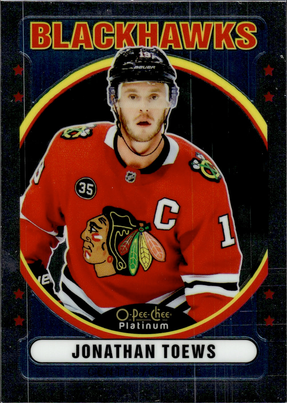 2021-22 Upper Deck O-Pee-Chee Platinum Hockey Retro #R-53 Jonathan Toews - Chicago Blackhawks