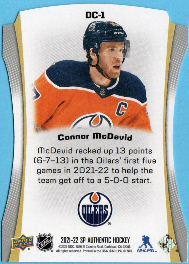 2021-22 Upper Deck SP Authentic Hockey - Die Cuts #DC-1 Connor McDavid - Edmonton Oilers