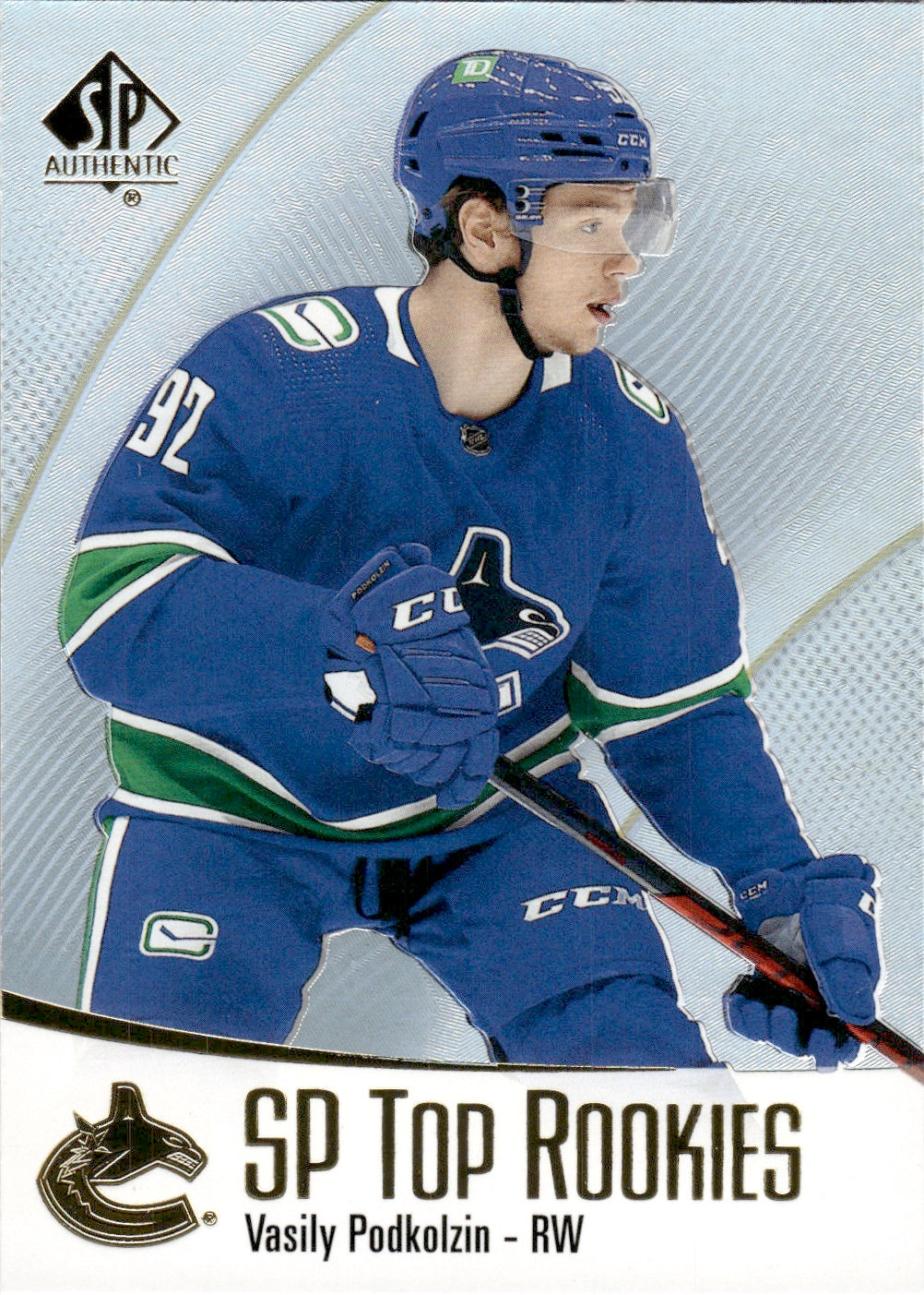 2021-22 Upper Deck SP Authentic Hockey - Top Rookies #TR-11 Vasily Podkolzin - Vancouver Canucks