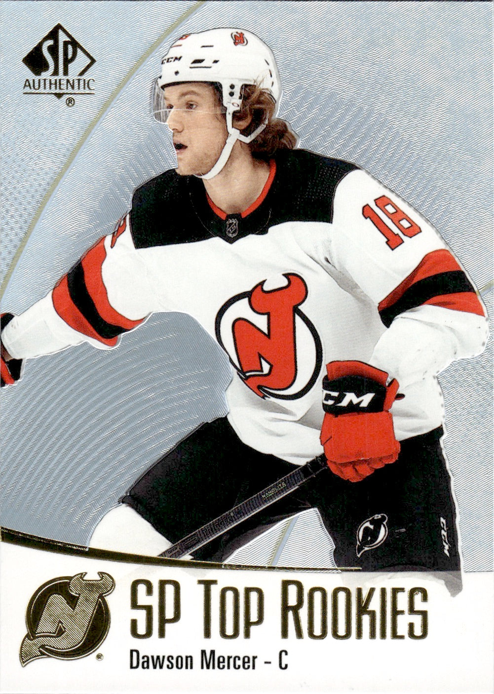 2021-22 Upper Deck SP Authentic Hockey Sp Top Rookies #TR-46 Dawson Mercer - New Jersey Devils