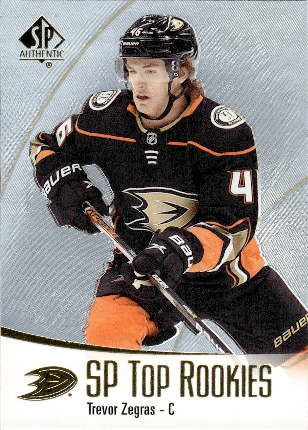 2021-22 Upper Deck SP Authentic Hockey Top Rookies #TR-50 Trevor Zegras - Anaheim Ducks