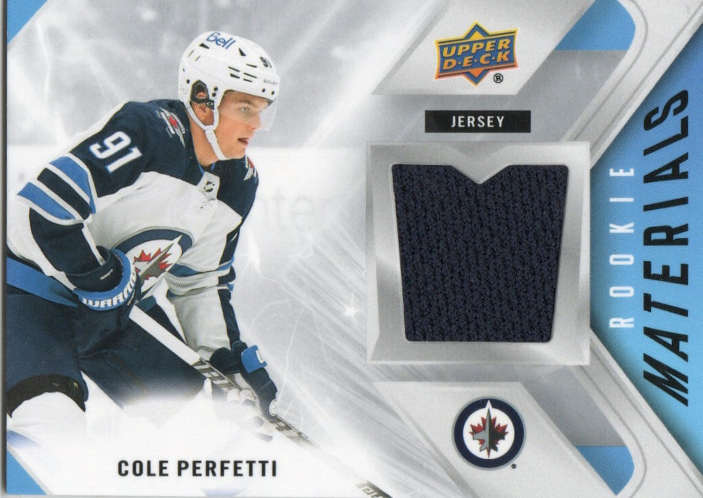 2021-22 Upper Deck Series 2 Hockey - Rookie Materials #RM-CP Cole Perfetti - Winnipeg jets