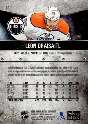 2021-22 Upper Deck Skybox Metal Universe Hockey Alt Jersey #140 Leon Draisaitl - Edmonton Oilers