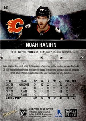 2021-22 Upper Deck Skybox Metal Universe Hockey Alt Jersey #141 Noah Hanifin - Calgary Flames