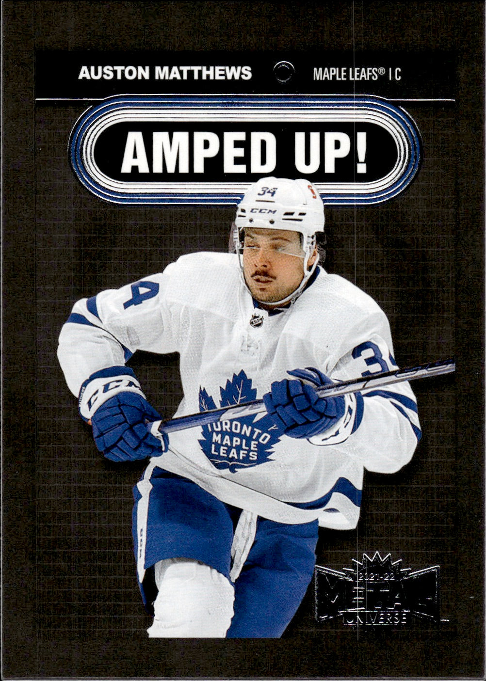 2021-22 Upper Deck Skybox Metal Universe Hockey Amped Up #AU-20 Auston Matthews - Toronto Maple Leafs