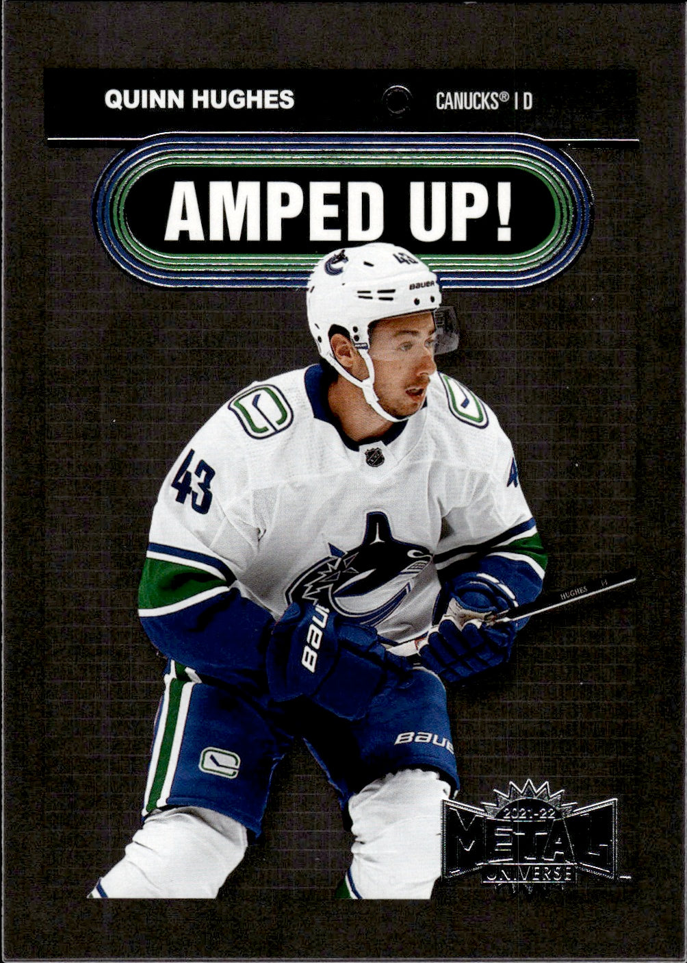 2021-22 Upper Deck Skybox Metal Universe Hockey Amped Up #AU-22 Quinn Hughes - Vancouver Canucks