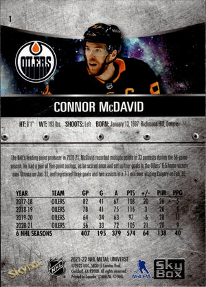 2021-22 Upper Deck Skybox Metal Universe Hockey Base #1 Connor McDavid - Edmonton Oilers