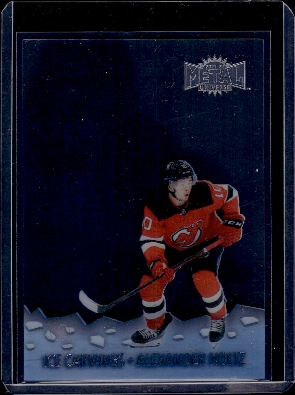 2021-22 Upper Deck Skybox Metal Universe Hockey Ice Carvings #IC-22 Alexander Holtz - New Jersey Devils - Front