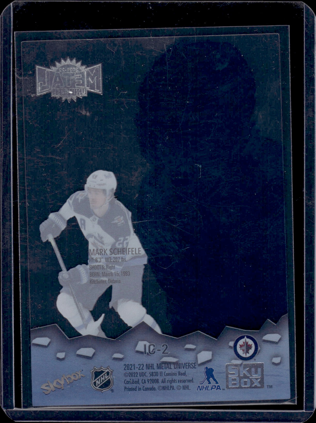 2021-22 Upper Deck Skybox Metal Universe Hockey Ice Carvings #IC-2 Mark Scheifele - Winnipeg Jets