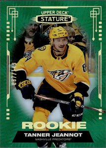 2021-22 Upper Deck Stature - Base - Green - Rookie /149 #188 Tanner Jeannot - Nashville Predators