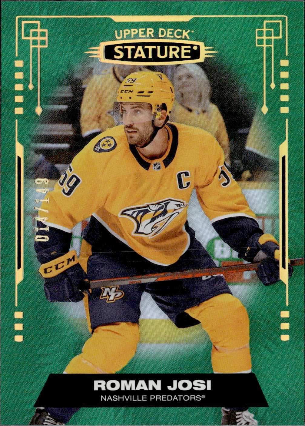 2021-22 Upper Deck Stature - Base - Green /149 #77 Roman Josi - Nashville Predators