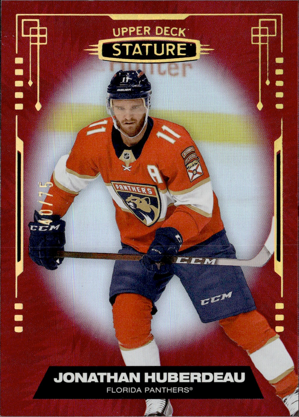 2021-22 Upper Deck Stature - Base - Red /75 #88 Jonathan Huberdeau - Florida Panthers