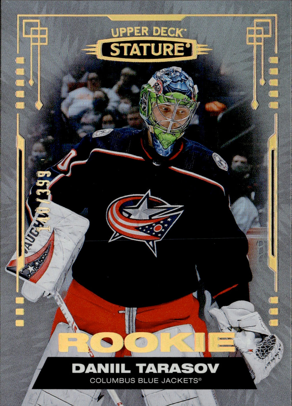 2021-22 Upper Deck Stature - Base /399 #143 Daniil Tarasov - Columbus Blue Jackets