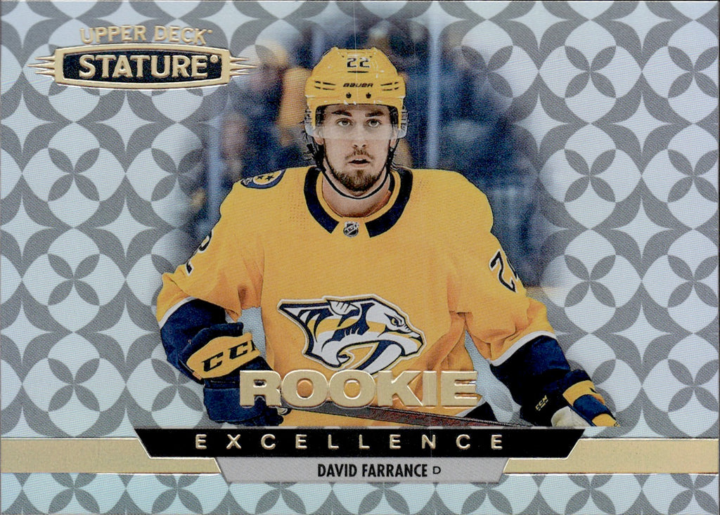 2021-22 Upper Deck Stature - Excellence - Rookie #RE-18 David Farrance - Nashville Predators