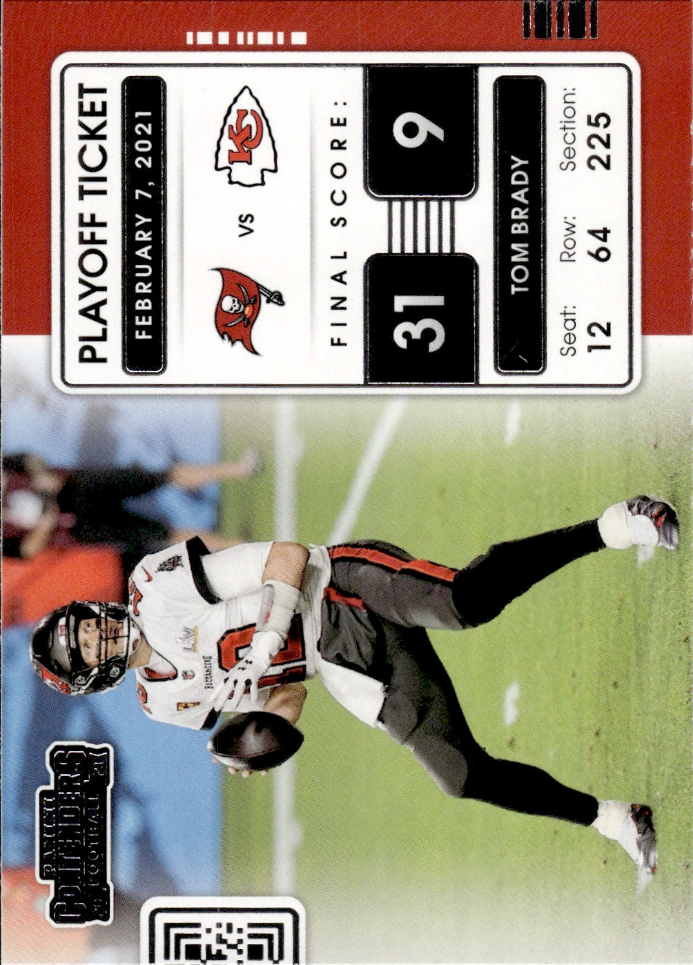 2021 Panini Contenders Football Playoff Ticket #PLT-TOB Tom Brady - Tampa Bay Buccaneers