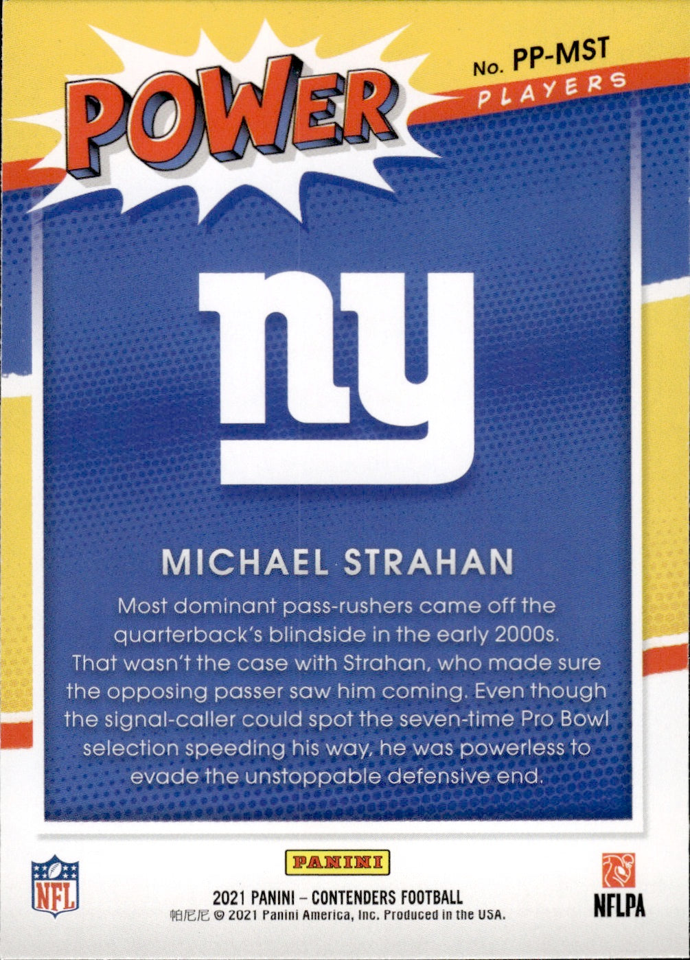 2021 Panini Contenders Football Power Players #PP-MST Michael Strahan - New York Giants