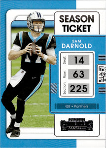 2021 Panini Contenders Football #13 Sam Darnold - Carolina Panthers