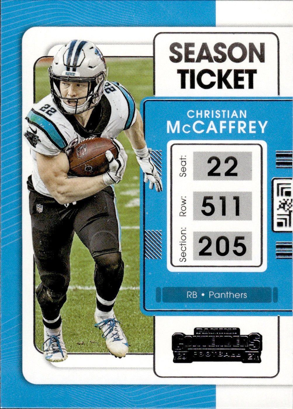 2021 Panini Contenders Football #15 Christian McCaffrey - Carolina Panthers