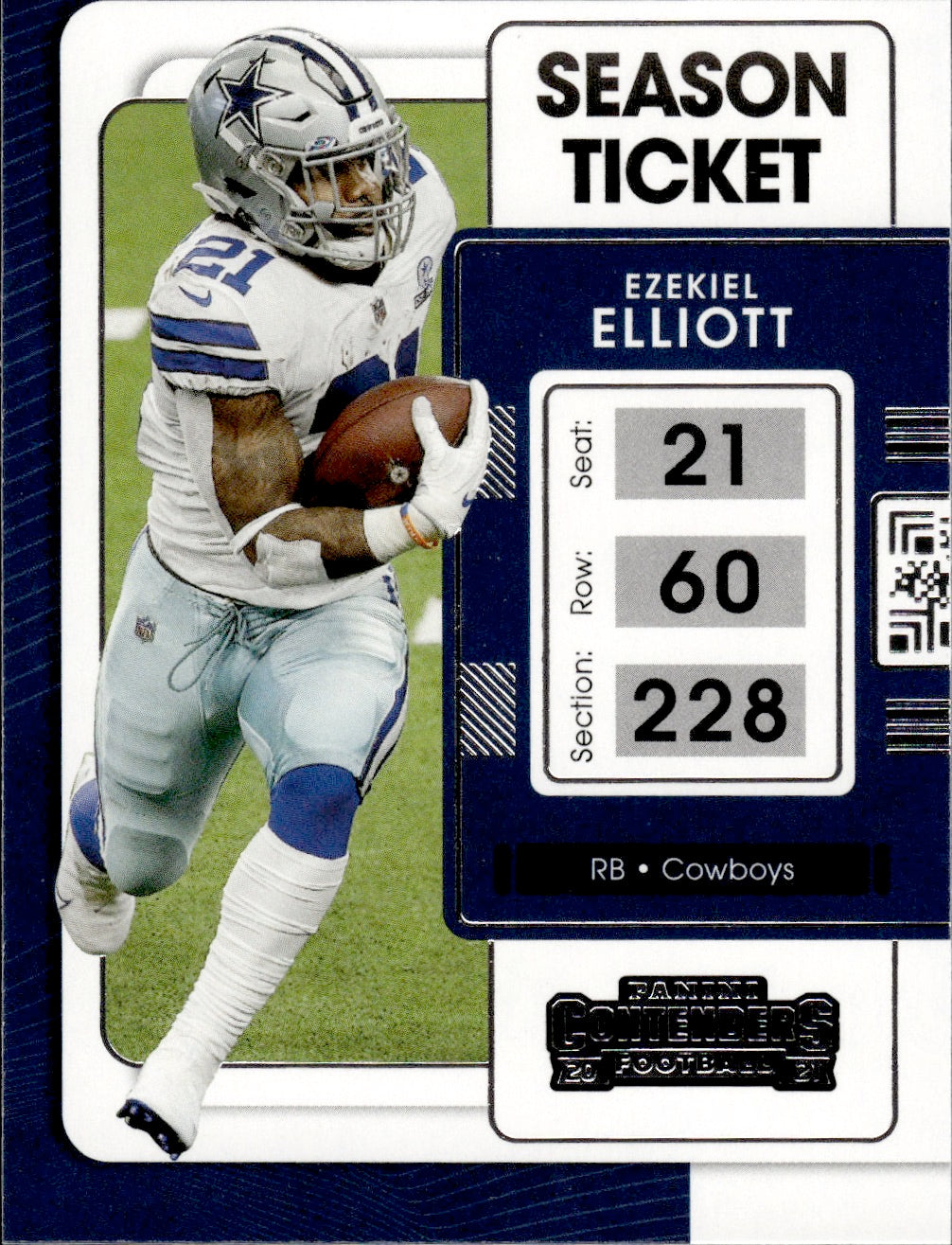 2021 Panini Contenders Football #26 Ezeliel Elliott - Dallas Cowboys