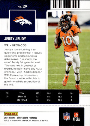 2021 Panini Contenders Football #29 Jerry Jeudy - Denver Broncos