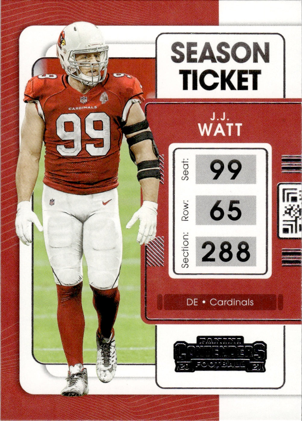 2021 Panini Contenders Football #3 J.J. Watt - Arizona Cardinals