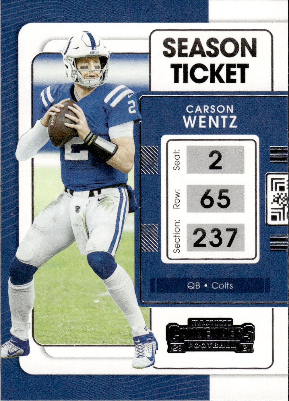 2021 Panini Contenders Football #41 Carson Wentz - Indianapolis Colts