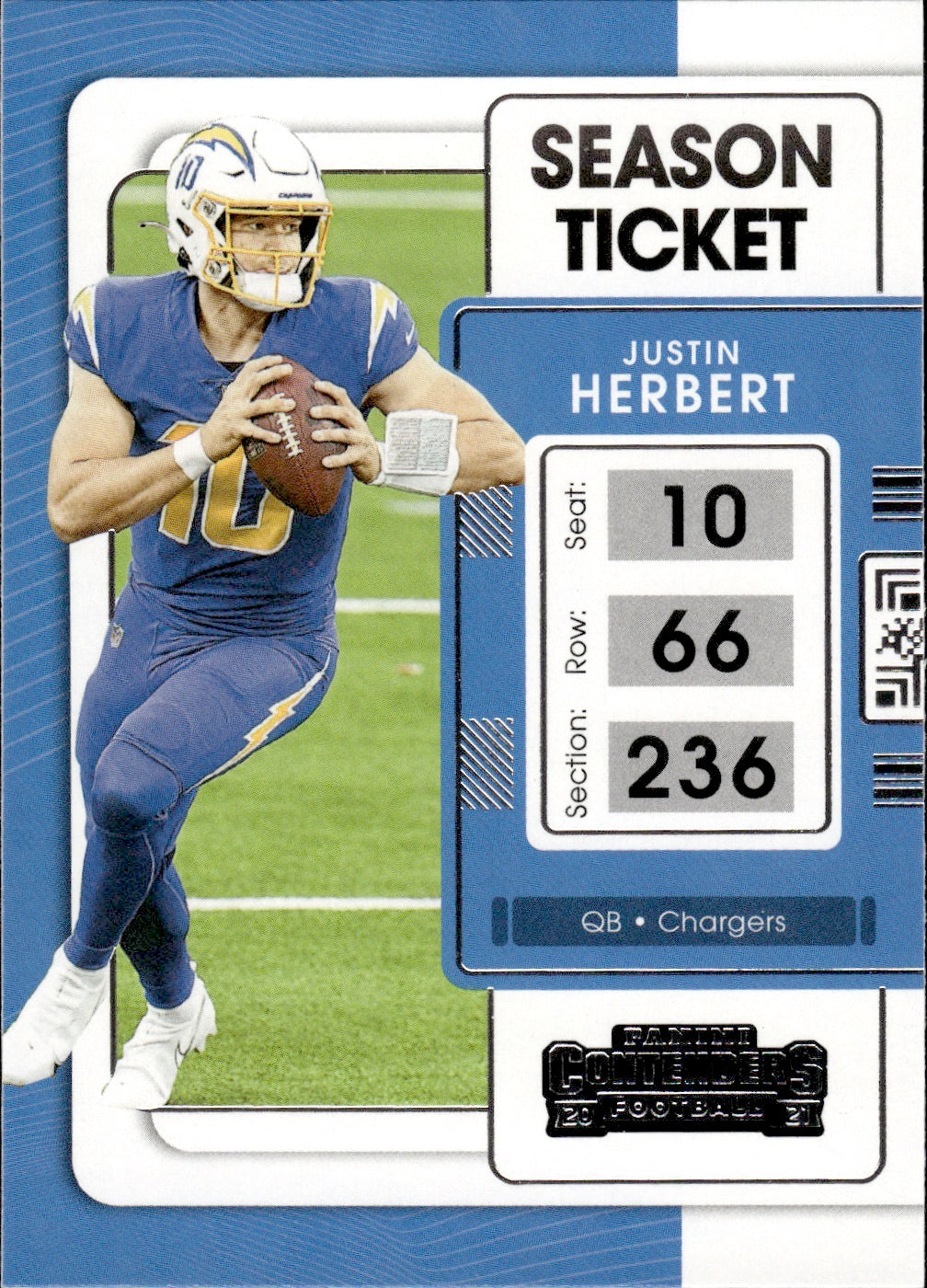 2021 Panini Contenders Football #51 Justin Herbert - Los Angeles Chargers