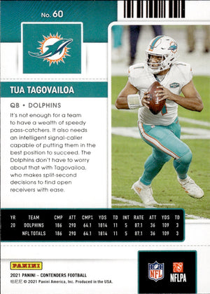 2021 Panini Contenders Football #60 Tua Tagovailoa - Miami Dolphins