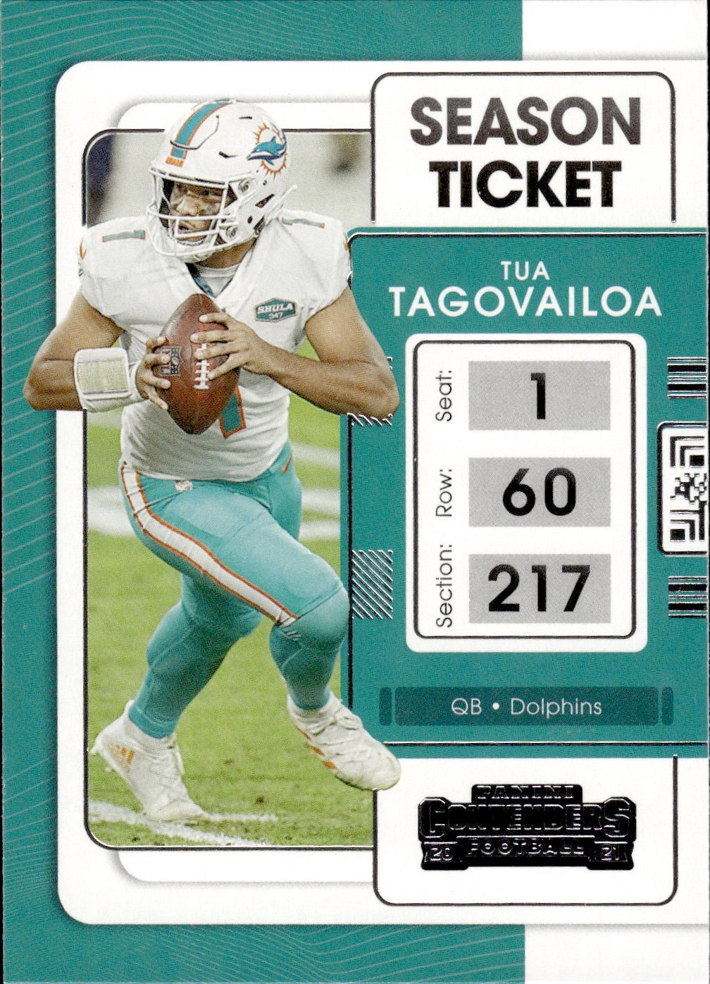 2021 Panini Contenders Football #60 Tua Tagovailoa - Miami Dolphins