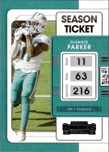 2021 Panini Contenders Football #61 Devante Parker - Miami Dolphins