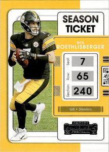 2021 Panini Contenders Football #82 Ben Roethlisberger - Pittsburgh Steelers