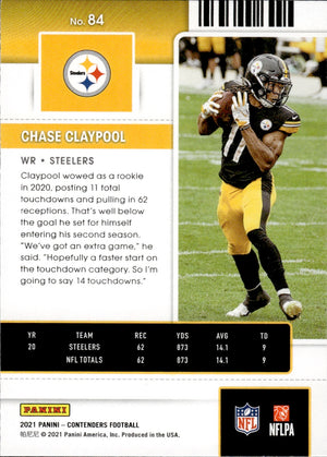 2021 Panini Contenders Football #84 Chase Claypool - Pittsburgh Steelers